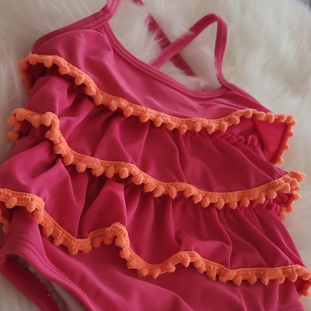 CIRCO pink ruffle swimsuit 6/9mon - Picture 2 of 4